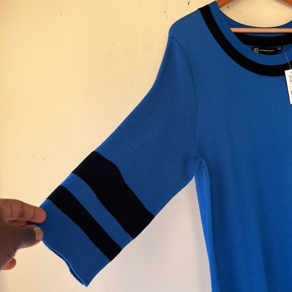 New York & Company Blue Sheath Dress with Long Sleeves - Picture 5 of 13